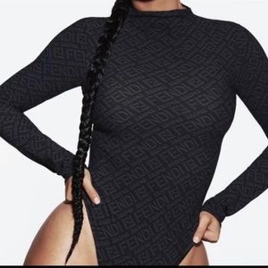 FENDI skims mock neck long sleeve bodysuit